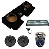 American Sound Connection Compatible with 2019-2025 Jeep Gladiator 48CWRT104 Dual 10" Subwoofer 800W Loaded Sealed Sub Box Enclosure Bundle | HA-A1500.1 1500W Amplifier, 0GA Amp Wiring Kit