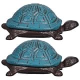 Kisangel 2pcs Turtle Key Hider Figurine - Waterproof Spare Hider to Hide a Key Securely - Decorative Garden Statue - Secret Storage Box & Unique Yard Art