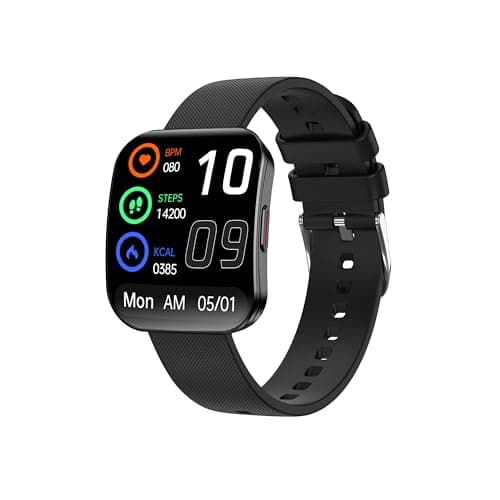 Smart Watch for Men Women, Bluetooth Calls, AI Dial,AI Q&A,1.85" HD AMOLED Curved Display Fitness Watch with Heart Rate/SpO2/Stress Monitor, Pedometer,110+ Sports Waterproof IP68 Smartwatch,Deep Black