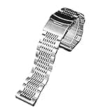 For PRG-600YB/PRG-650/PRW-6600 GA2000 Men solid metal stainless steel watch strap accessories 24mmBlack silver Band (95 Silver,24mm)