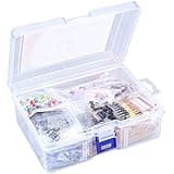 YUEONEWIN 1400Pcs Basic Electronics Component Assortment Kit, Electrolytic Capacitor, Ceramic Capacitor, LED Diode, Common Diode, Resistor, Transistor Component for Arduino, Electronic DIY Project