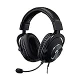 Logitech G Pro X Wired Gaming Headset: Blue VO!CE Detachable Boom Mic, DTS 7.1, 50 mm Drivers, USB/3.5mm Aux, Spare Memory Foam Ear Pads, USB DAC & Bag Included - Black