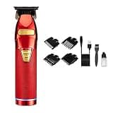 Pro Hair Clipper, Professional Trimmer Electric for Men Cordless Rechargeable Shaver Barber Cutting Machine T Styling(Red a)