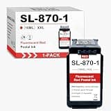 MUNGLENG SL-870-1 XXL Red Fluorescent Ink Cartridge Compatible for SL870-1 Red Ink for Pitney Bowes New SendPro Mailstation Postage Meter(CSD1) (1-Pack,18ml)