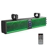 KEMIMOTO 6-Speaker Metal UTV Sound Bar, 25-inch IP65 Waterproof Golf Cart Sound Bar, ATV Speaker with RGB, SxS Soundbar Compatible with Polaris RZR Can-Am w/ 1.25 in - 2 in Roll Bar