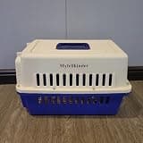 Myfellkinder Pet crates Durable Plastic Pet Cage with Wire Door – Portable cat and dog cage for travel, training, and indoor use