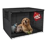 Explore Land Dog Crate Cover Heavy Duty Polyester Pet Kennel Sunshade Universal Fit for 36 inches Wire Cage (Black)