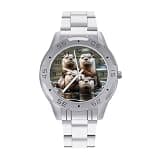NTVOWPZO Three-Hand Analog Stainless Steel Watches for Men Easy Reader