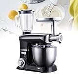Juicer Blender Mixer,Multifunctional Kitchen Appliance,Dough Blender Stand Mixer,Load Sensing Design, For Birthday Parties, Company Team Building, Wedding Venues, Fast Food Restaurants (Black)