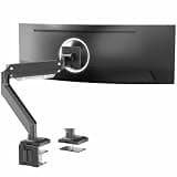 VIVO Premium Aluminum Monitor Arm for Ultrawide Screens up to 49 inches and 33 lbs, Heavy Duty Single Desk Mount, Pneumatic Height, Max VESA 100x100, Black, STAND-V101G1