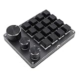 YUEHISY Macro Pad, 16 Key Programmable Keypad with 3 Custom Knobs & 3 Layers, Compact Wired Mechanical Keyboard (Black)