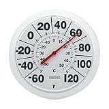 Springfield Indoor Outdoor Big and Bold Dial Thermometer, Wireless Thermometer with Easy to Read Large Numbers for Patio, Pool, and Indoor Areas, 8-Inch, White