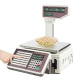 Pattosaey Commercial Label Printing Scale with Double-Sided Display, 63 Shortcut Keys, 66lb Barcode Receipt Printer for Retail, Supermarket, Seafood, with USB, Scan Gun Ports and Mobile App Control