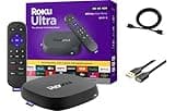 Roku Ultra Ultimate Streaming Player, 4K Streaming Device for TV, Dolby Vision & Atmos, HDR10+, Rechargeable Voice Remote Pro, Bluetooth & Wi-Fi 6, Backlit Buttons, with USB Extension Cord and HDMI