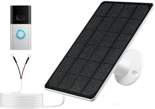 Solar Panel Charger Compatible with Ring Video Doorbell 3/3+/4, Battery Video Doorbell Plus, 13.2ft Waterproof Charging Cable, 360°Adjustable Mount,5W 5V, 7.5 * 6.4" (1)