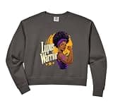 Womens Lupus Warrior Female Purple Ribbon Comfort Colors Crop Sweatshirt