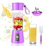 Portable Blender for Shakes and Smoothies - Newly Upgraded 13 Oz Mini Blender with 6 Blades, USB & Type-C Rechargeable, Suit for Making Fresh Juice, Convenient for Travel Sports