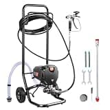 VEVOR 750W Stand Airless Paint Sprayer, 3000PSI High Efficiency Electric Airless Sprayer with Cart, Paint Sprayers for Home Interior and Exterior Furniture and Fences, Fine and Even Painting Effect