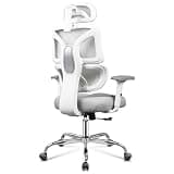 DEVAISE Office Chair Big and Tall Reclining Ergonomic Desk Chair for Long Hours, Comfy Breathable Mesh, Adjustable Armrests with Lumbar Support, White