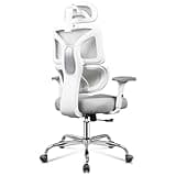 DEVAISE Office Chair Big and Tall Reclining Ergonomic Desk Chair for Long Hours, Comfy Breathable Mesh, Adjustable Armrests with Lumbar Support, White