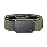 Groove Life Groove Belt OG Gun Metal/Base Camp Green - Men's Stretchable Nylon Belt with Magnetic Buckle - Adjustable and Comfortable for Fitness, Outdoor, and Everyday Wear - Size Large (37-40")