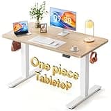 FEZIBO One-Piece Standing Desk, 48"x24" Seamless Tabletop Electric Height Adjustable for Home Office, Study Rooms & Multi-Device Workstations, Maple