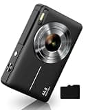 Digital Camera, FHD 1080P Digital Point and Shoot Camera with 16X Zoom Anti Shake, 32GB Card, Compact Small Camera for Boys Girls Kids, Black