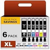 NEXTPAGE Tr8620a Ink Cartridges Replacement for Canon PGI-280XXL CLI-281XXL 280 XXL 281 XXL for Pixma TR8520 TR8620a TR8620 TS702a TS9520 TS9521C TR8520, 6-Pack (1PGBK,1BK,1C,1M,1Y,1PB)