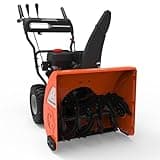 Yard Force YF24-DS21-GSB2 24-Inch Dual-Stage Gas Snow Blower, 208cc Briggs & Stratton Engine, Electric & Manual Start, LED Light, 6-Speed Self-Propelled Drive, 40-ft Throw Distance, Steel Auger