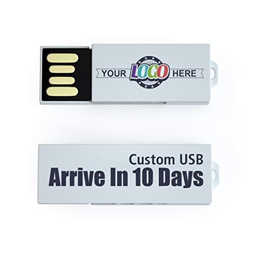 MEINAMI Paper Clip Custom USB Flash Drive in White Logo Printed Thumb Drive Mini Personalized Memory Stick 4GB 100 Pack