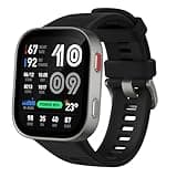 Amazfit Bip Max 50mm Smartwatch, 2.07" AMOLED Display, 20 Days of Battery, GPS, 4GB Storage, Offline Maps, Fitness Tracker, Hybrid Training, 150+ Sports, HYROX Mode, 5 ATM for Android & iPhone, Silver