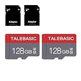 2 Pack 128GB Memory Card Class 10 Flash Card Fast Speed TF Card with Adapter for Tablet/Mobile Phone/Camera/Car Audio/Game Console(2 Pcs 128GB)