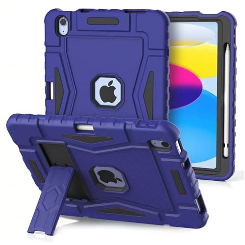 YIHE Case for iPad 11th Gen 11" 2025 & 10th Gen 10.9" 2022, Heavy Duty Shockproof Rugged Protective Cover with Built-in Pencil Holder & Kickstand, iPad A16 Case for Kids Boys Girls, Violet