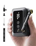 HOTO Mini Bike Tire Pump, 25s Fast Inflate Bicycle Pump with Guage, 150PSI Portable Electric Bike Air Pump with Presta and Schrader Valve for Road Bike, Motorcycle, Mountain Bike, BMX, Sports Ball