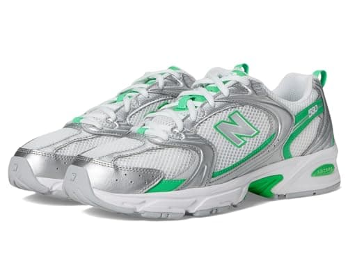 New Balance Unisex 530 Silver Metallic/Green Apple (Men 8 Medium Women 9.5 Medium)