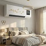 Ductless Wall Mount Air Conditioner, 2-in-1 Portable AC Heater Combo Unit, Smart Room Heating Cooling Fan No Window Needed with Remote for Home Bedroom Office Garage Bathroom