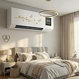 Ductless Wall Mount Air Conditioner, 2-in-1 Portable AC Heater Combo Unit, Smart Room Heating Cooling Fan No Window Needed with Remote for Home Bedroom Office Garage Bathroom