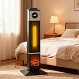 Black Freestanding Electric Heater with 12H Timer