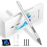 Stylus Pen for Surface Pro/11/9/8/7/6/5/4/3,Surface Pen for Surface Laptop/Studio/Book 4/3/2,Surface Go 4/3/2 with 3 Nibs,USB Charging,for Creators Students,Slivery