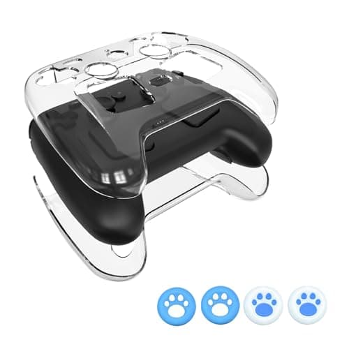 Clear Protective Case for Steam Controller 2, PC Hard Shell Protector Case Compatible with Steam Controller 2, Shock-Proof Anti-Scratch Transparent Protective Cover with Joystick Caps (Style C)