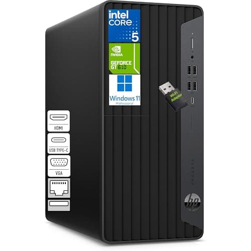 HP Prodesk Desktop Computers PC for Home & Office Business, Intel i5-10400F (32GB DDR4, 1TB PCIe SSD), Compact & Silent Design, Triple-Display Support, WiFi Adapter, Keyboard & Mouse, Windows 11 Pro