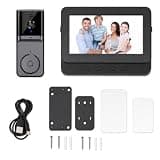 Smart Video Doorbell with 4.3" IPS Screen, HD Camera, Two-Way Audio, Night Vision, Real-Time Alerts, Easy Installation, Support TF Card, Wireless Doorbell Camera for Home Apartment Office Security