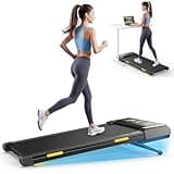 TOPUTURE Walking Pad with 10% Incline, 3.0HP Brushless Quiet Under Desk Treadmill, Portable Treadmills for Home/Office, Running Machine 300 lbs Capacity with RGB LED Screen, Remote Control/App Control
