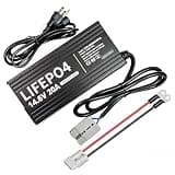 HERISKEER 12V 20A Lithium Battery Charger, 14.6V LiFePO4 Battery FAST Charger 20 Amp with Premium Aluminum Housing - for Golf Cart, RV, Marine, Boat, Trolling Motor - Includes Anderson Connector 20Amp