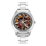 FodPand Analog Men Stainless Steel Band Watch Big Face Silver Wristwatch