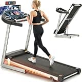 FUNMILY Foldable Treadmills with Incline - Heavy Duty Treadmills with 10" HD WiFi Touchscreen, Smart Walking pad with HiFi Speakers, Running Machine Popular Apps & Interactive Entertainment