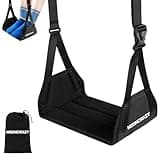Airplane Foot Hammock, No Collapse Foot Rest for Plane Travel with Extended Adjustment Strap, Portable Desk Foot Hammock with Thickened Foam, Foot Sling Travel Essentials to Relax Your Feet