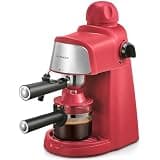 Ihomekee Espresso Machine, 3.5Bar Espresso and Cappuccino Machine with Preheating Function, 4 Cup Coffee Maker with Milk Frothing Function and Steam Wand (Red), CM6810