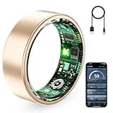 VAMOTRA Smart Ring Health Tracker for Men & Women, Heart Rate, HRV, Sleep Monitoring, 10ATM Waterproof, No Subscription Fee, Works with iPhone & Android (Rose Gold, 6#)