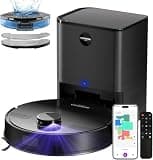 MONSGA Robot Vacuum and Mop Combo, 6000Pa Robotic Vacuum with 3.5L Self Emptying Station, Lidar Navigation Robot Vacuum Cleaner, 180mins Runtime, APP/Remote/Voice Control, for Hard Floors and Carpets